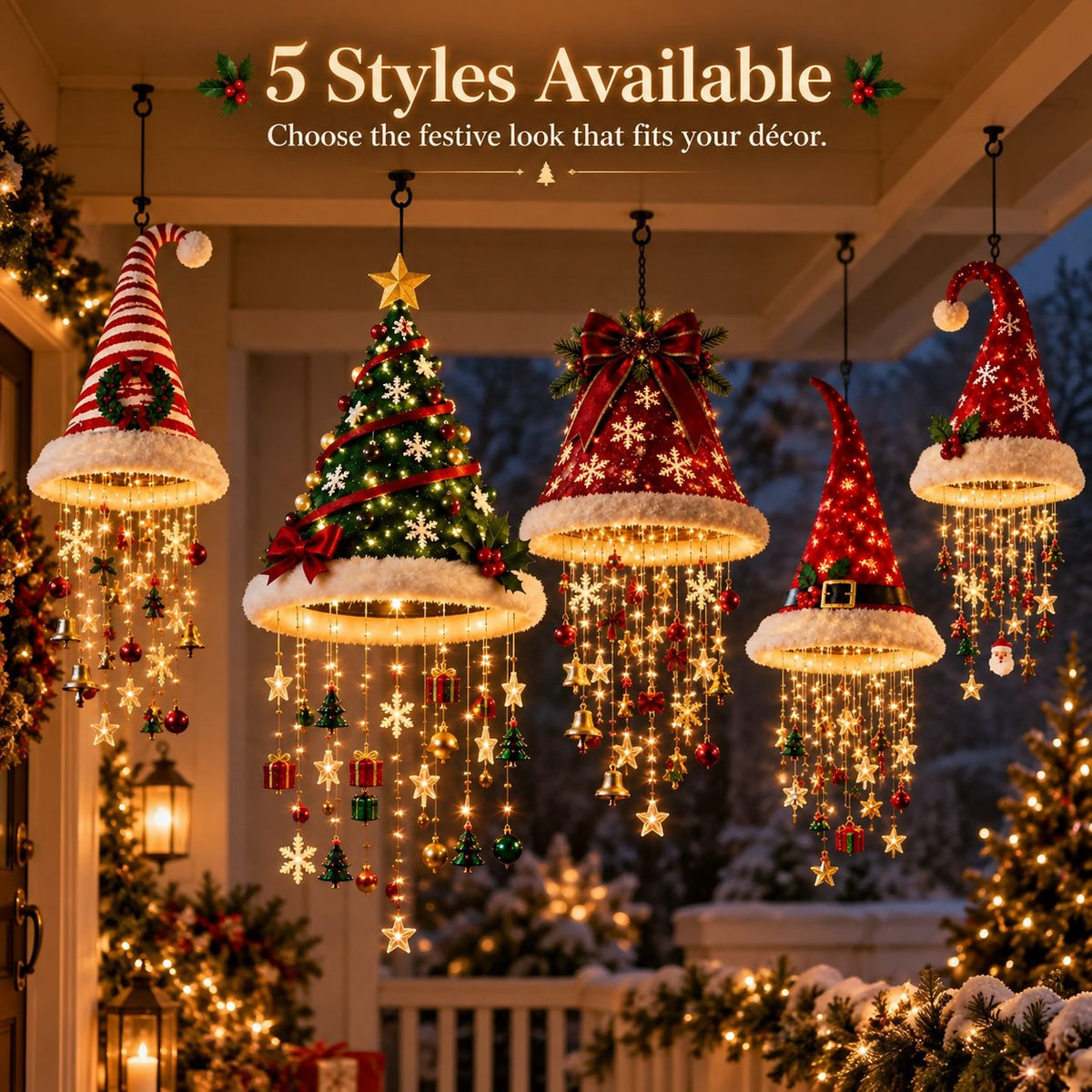 🔥 Last Day 50% OFF 🔥-🎄 Christmas Hat Hanging Light