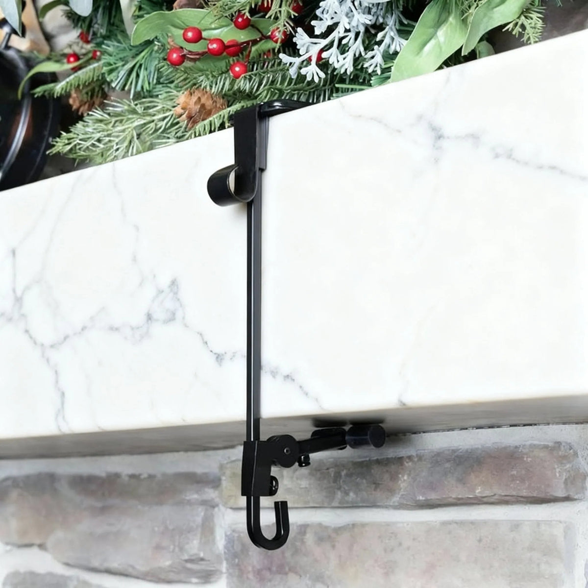 Adjustable Stocking & Garland Fireplace Mantel Hanger