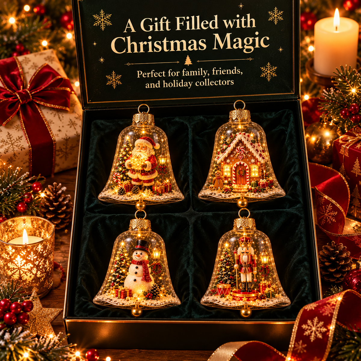 ✨🎄 Glowing Christmas Story Ornament – Light-Up Mini Holiday Scene