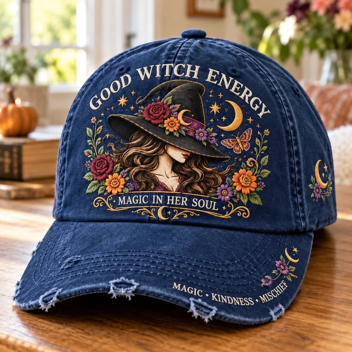 🔥 🌙 Good Witch Energy Floral Witch Baseball Cap