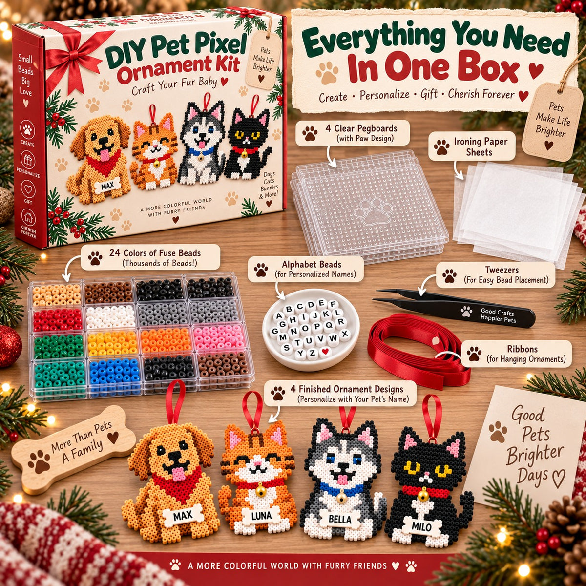 🐾 My Furry Friend Keepsake™ – DIY Pet Pixel Ornament Kit