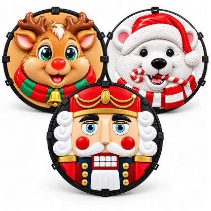 🎃16-inch Christmas 3D Wheel Covers – Festive Polar Bear & Nutcracker Car Decor