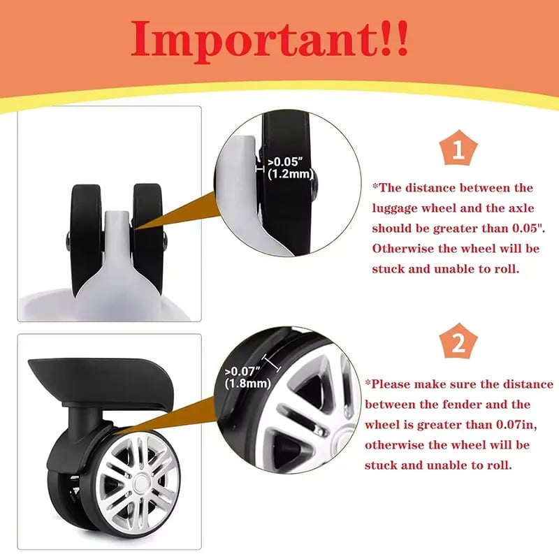 How to install luggage wheel covers