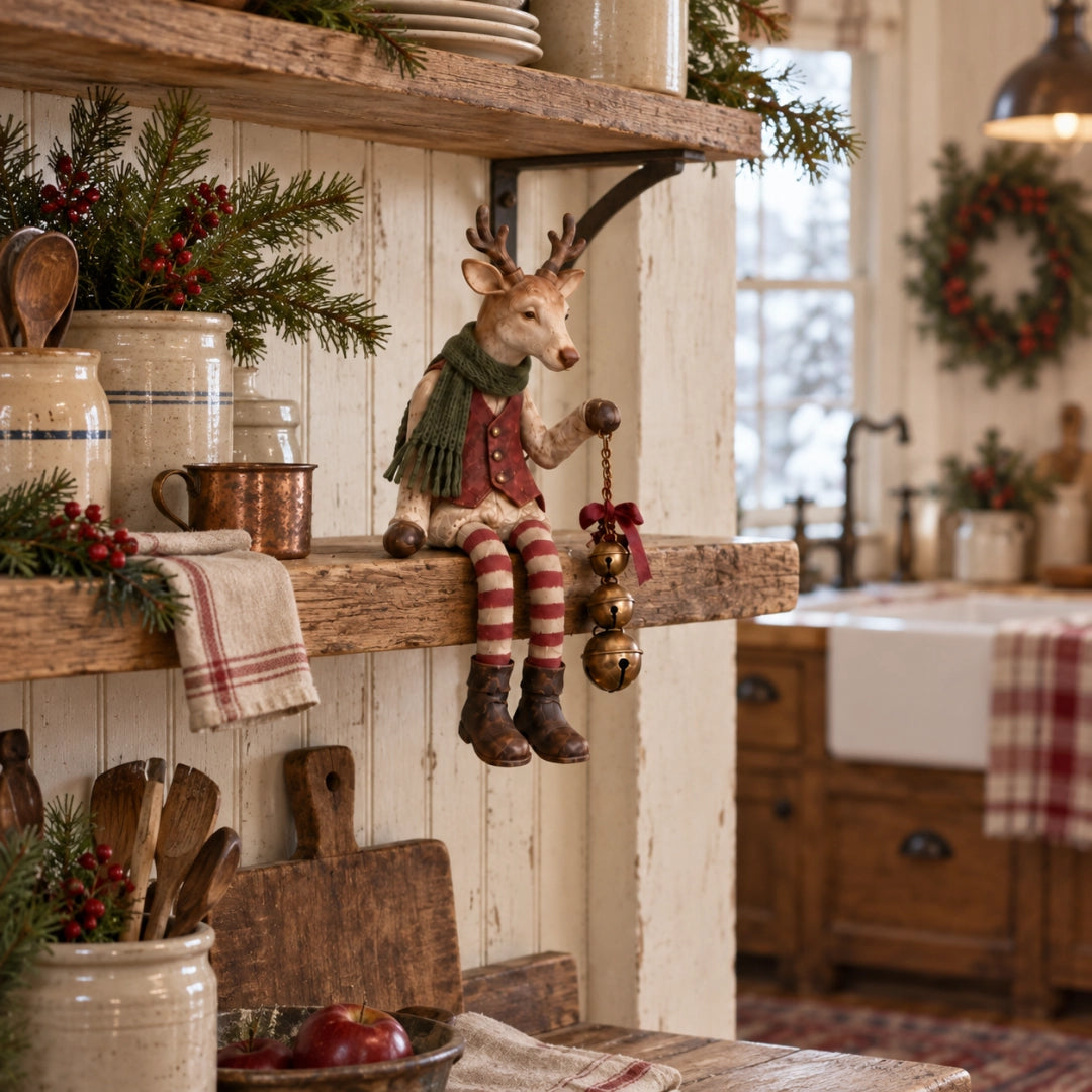 🤎Vintage Old Reindeer Shelf Sitter🎁