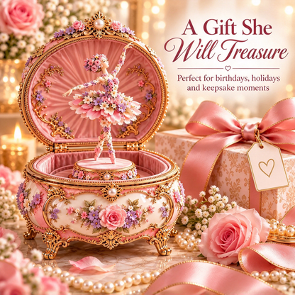 🔥 LAST DAY 49% OFF 🔥 Vintage Floral Keepsake Music Box | Ballerina & Butterfly Surprise 🎁✨