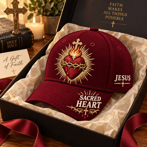 ❤️Sacred Heart of Jesus Faith Baseball Cap✝️Wear Your Faith. Carry His Love.