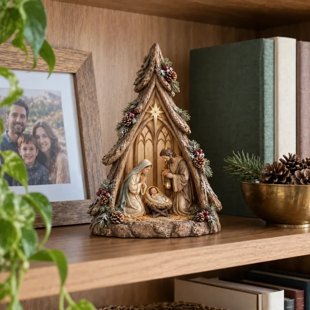 ⏰ LAST DAY 50% OFF - Old-World Lighted Nativity Trees