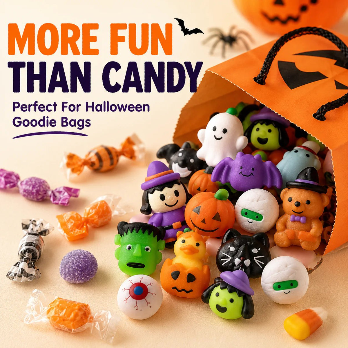 Halloween squishy toys used as goodie bag fillers