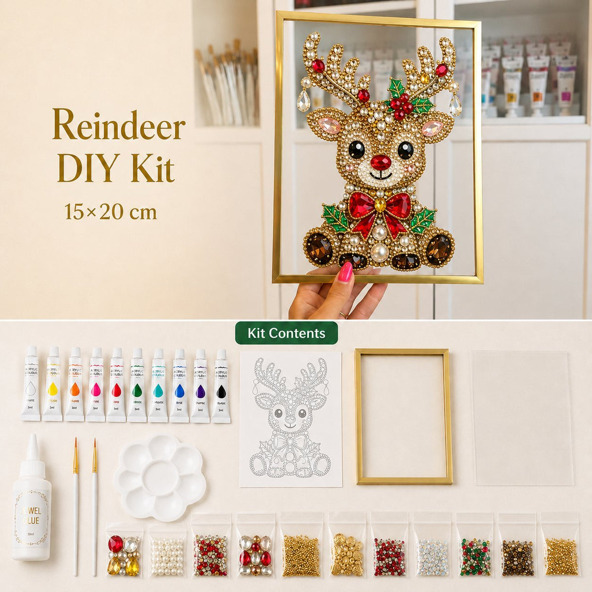 🎄 Beginner-Friendly Jeweled Christmas Tree DIY Kit | Easy to Make, Beautiful to Display 💎✨