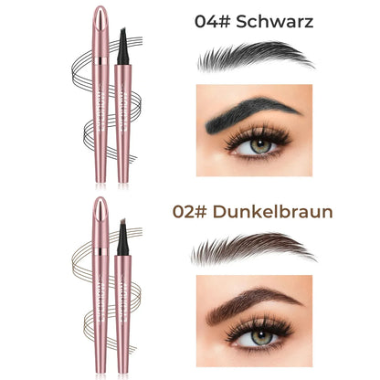 🎁✨Wasserfester Micro-Fork Augenbrauenstift, langanhaltende Brownen-Pen für natürliche, haarähnliche Striche