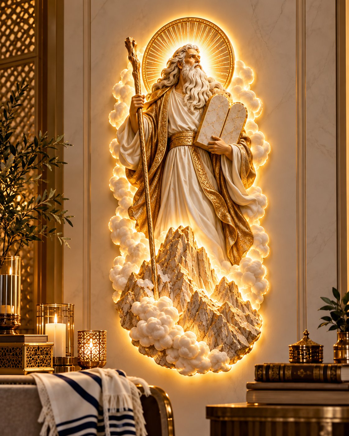 Jewish Heritage Illuminated Wall Art – High Priest Inspired Design