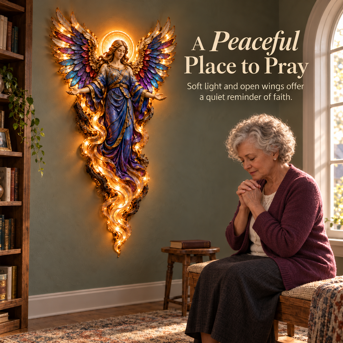 ✝️ LIMITED-TIME 50% OFF | Heavenly Radiance™ Lighted Angel Wall Sculpture – A Glowing Symbol of Faith, Grace & Protection ✨