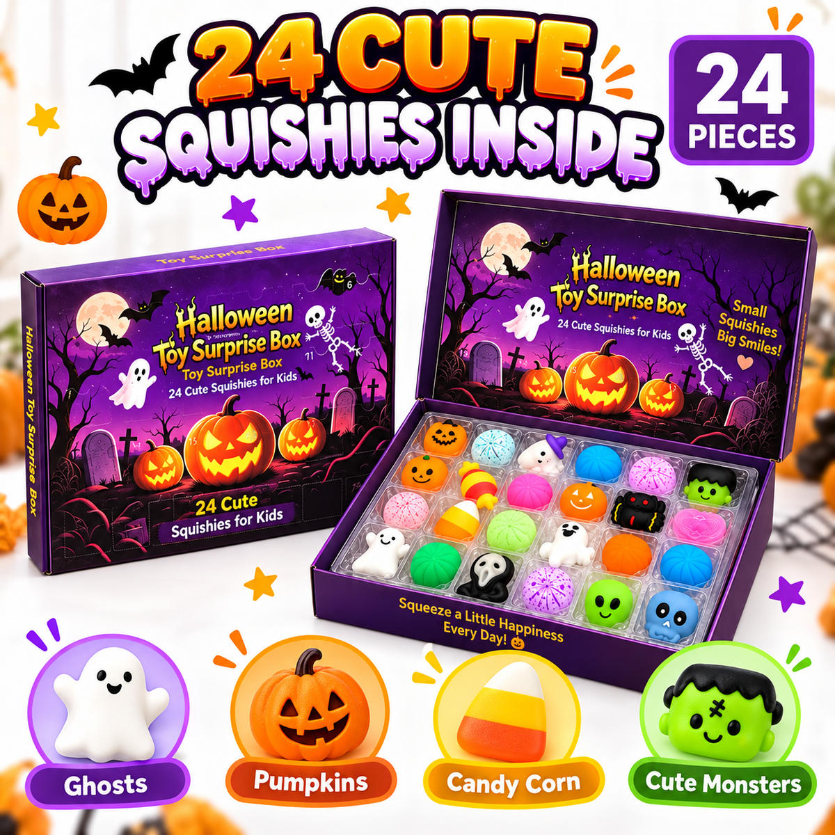 Hot sales🔥24-Piece Halloween Squishy Surprise Box