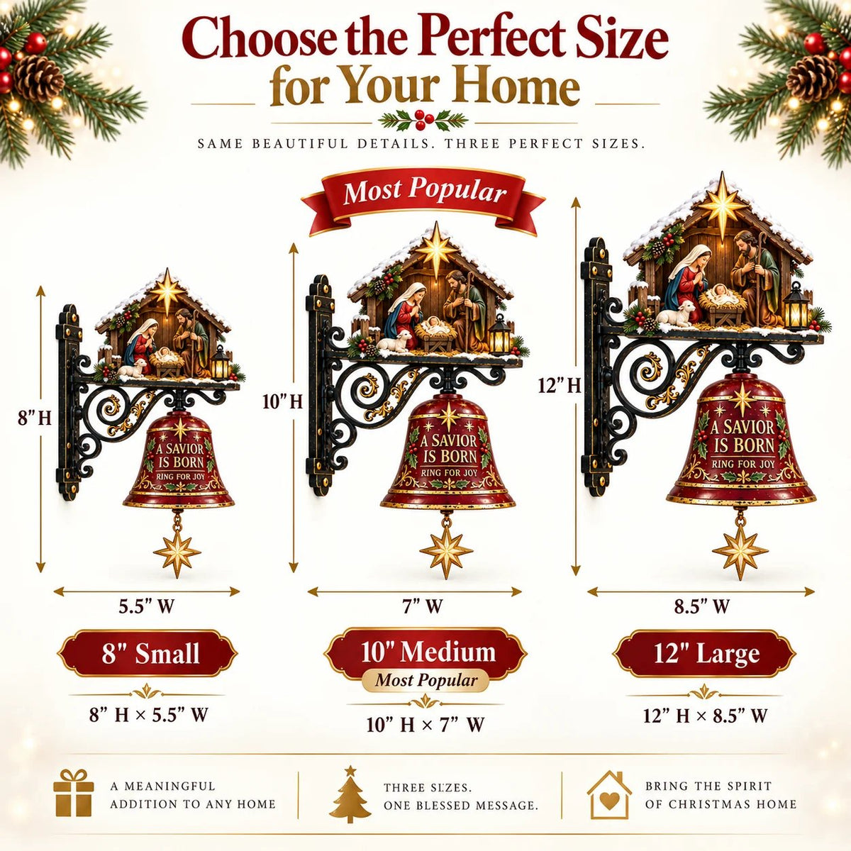 ✨ Jesus Nativity Christmas Door Bell - Welcome Christmas With The Story Of Jesus✨