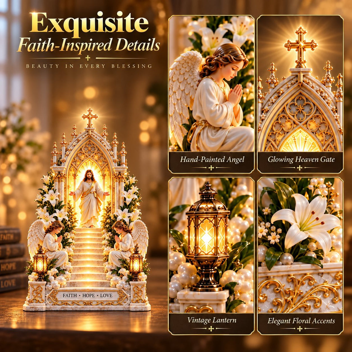 ✨ ✝️ Heaven Opens Up – Step by Step: The Illuminated Jesus Staircase | Faith, Hope, and Love