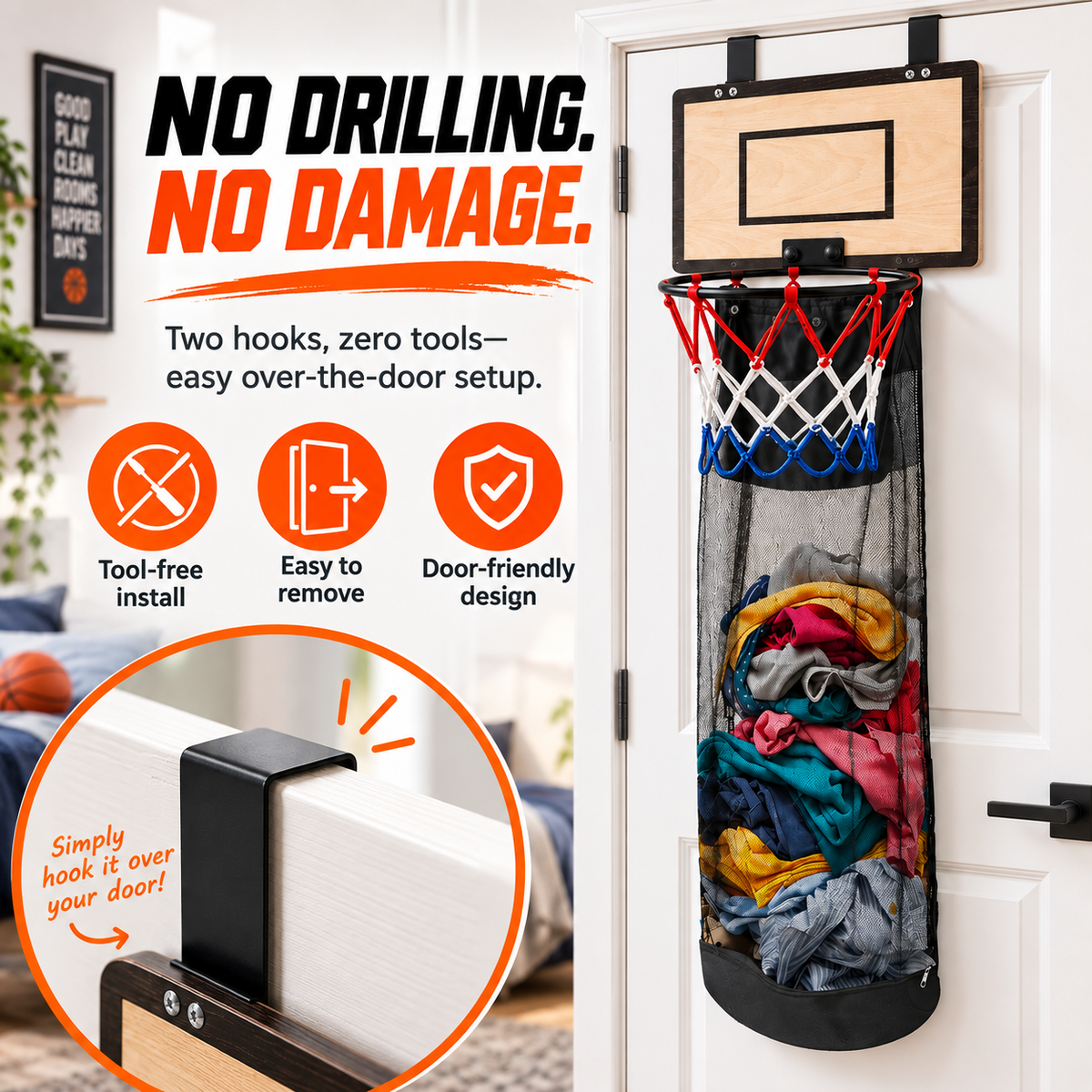 Basketball laundry hamper installation guide