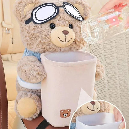 Plush Bear Car Organizer & Tissue Holder
