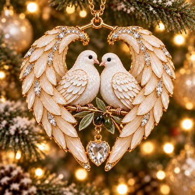 Dove Pair Angel Wing Ornament