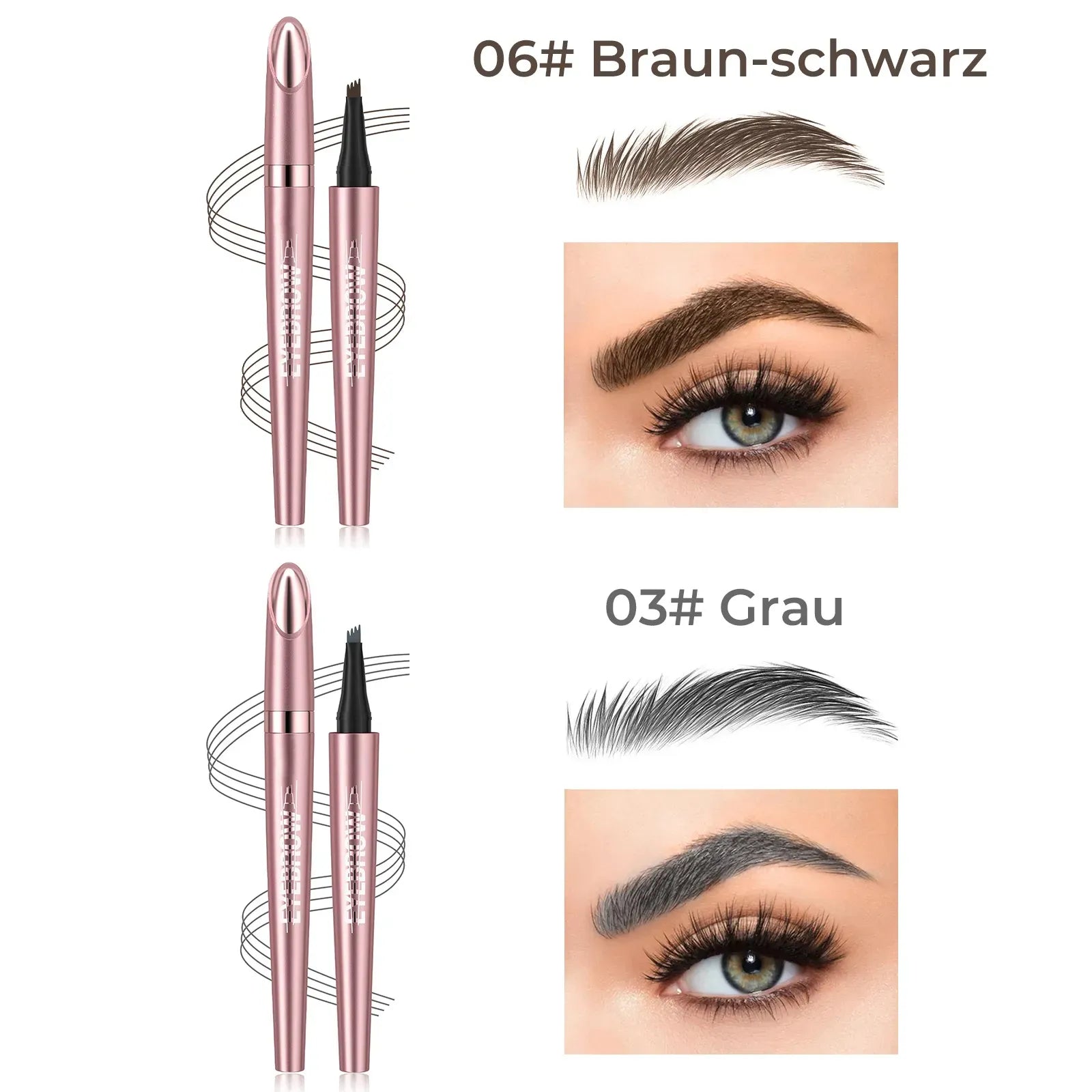 🎁✨Wasserfester Micro-Fork Augenbrauenstift, langanhaltende Brownen-Pen für natürliche, haarähnliche Striche