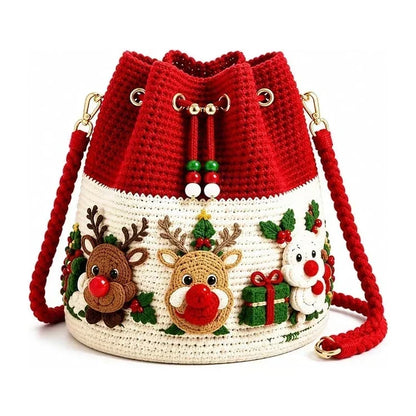 🎄 MerryStitch™ – 3D Crochet Christmas Bucket Bag