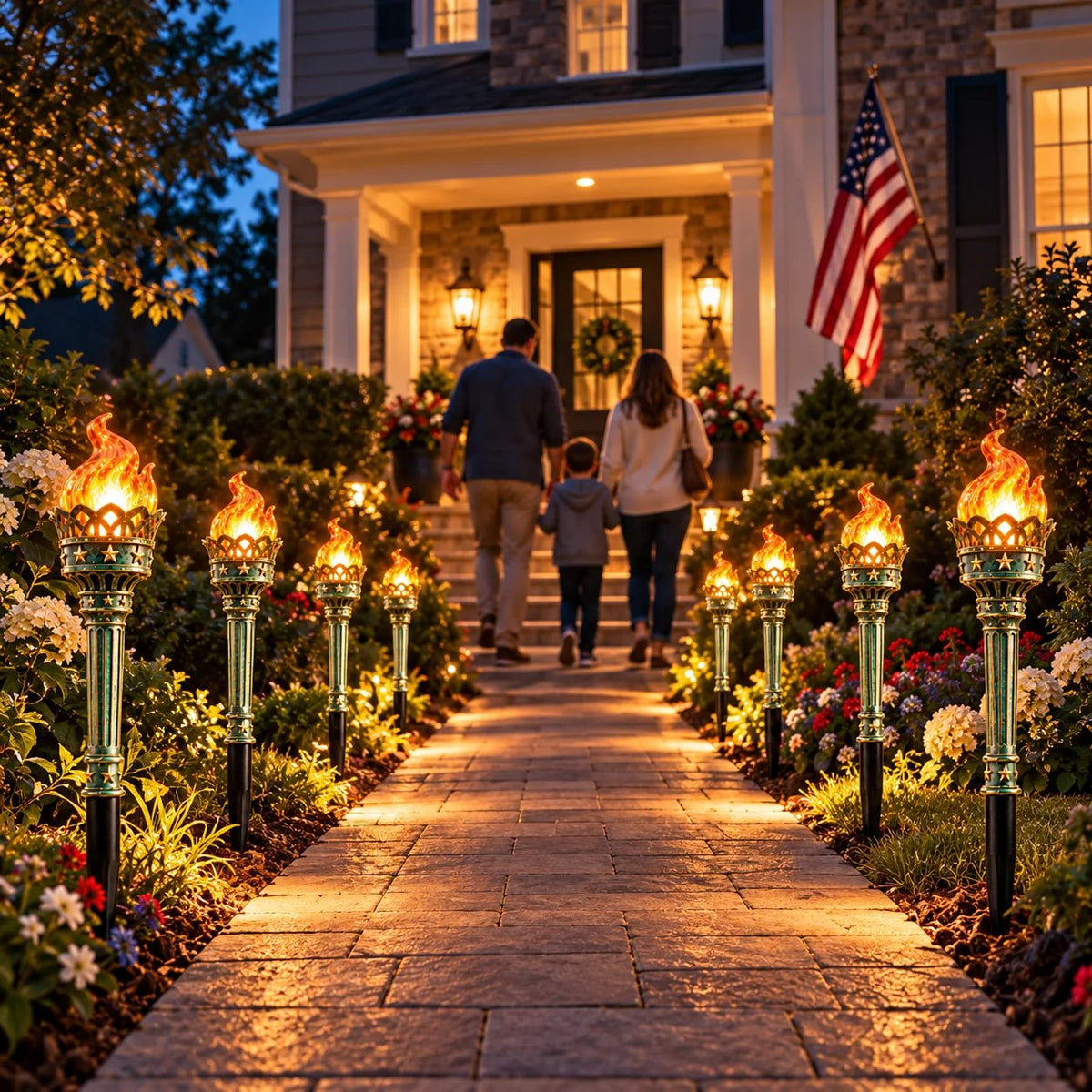 Liberty Flame – Solar Flickering Torch Pathway Lights