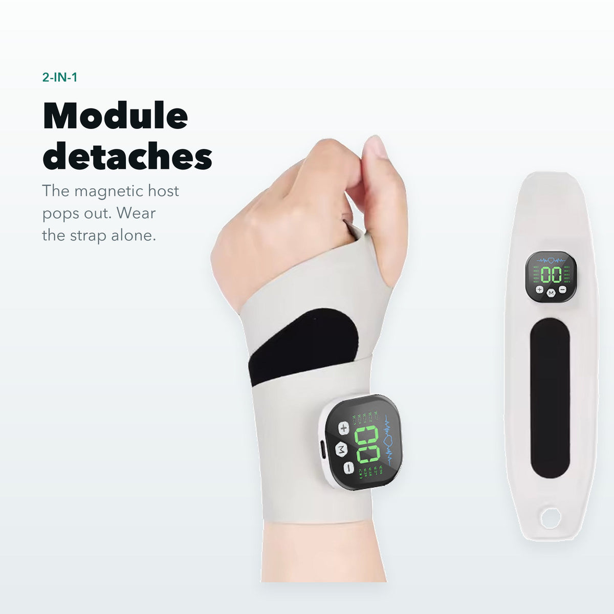 Magnetic control module detaches from the wrist strap