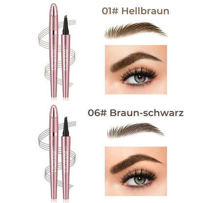 🎁✨Wasserfester Micro-Fork Augenbrauenstift, langanhaltende Brownen-Pen für natürliche, haarähnliche Striche