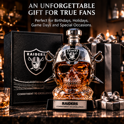 💀🏈 Gridiron Warrior Skull Whiskey Decanter