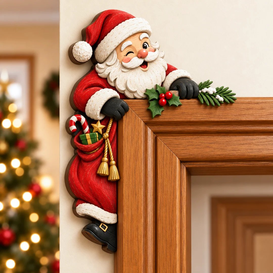 ⏰LAST DAY 50% OFF 🎅Christmas Peekaboo Door Frame Corner Decor