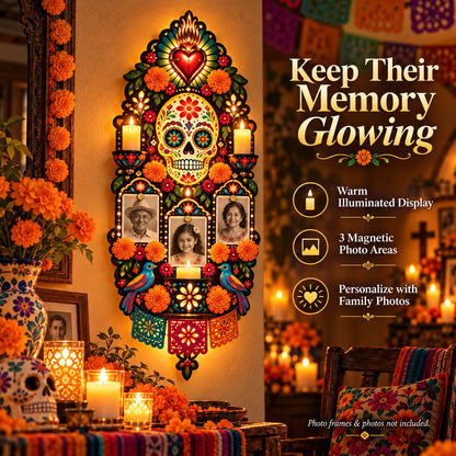 🕯️ Día de los Muertos Memorial Wall Light-❤️A Light for Those Who Live Forever in Our Hearts. ❤️