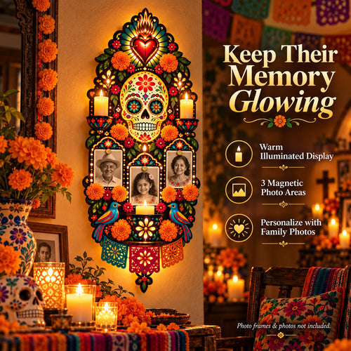 🕯️ Día de los Muertos Memorial Wall Light-❤️A Light for Those Who Live Forever in Our Hearts. ❤️