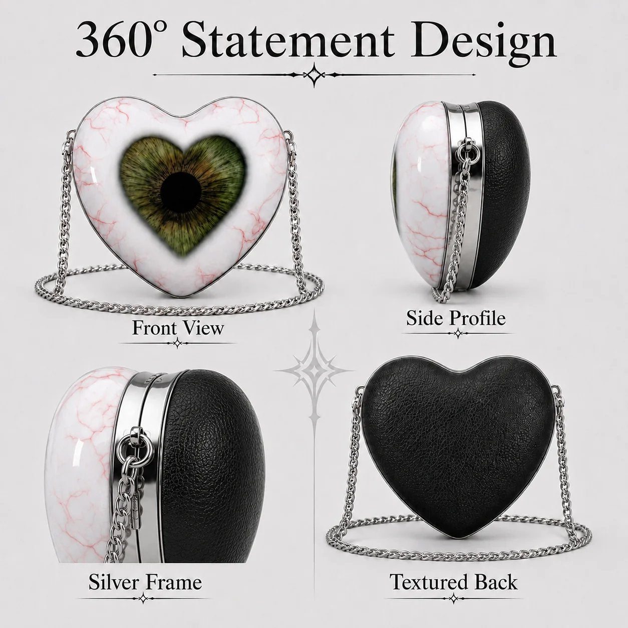 🔥Last Day 50% OFF 🖤👁 Gothic Heart Eye Statement Crossbody Bag