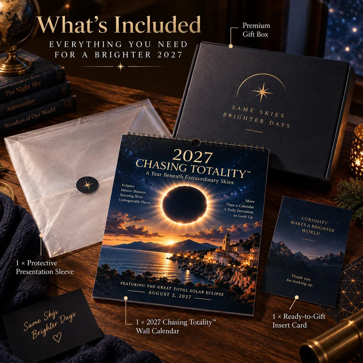 ⏳ Last Day 49% OFF – 🌌 2027 Chasing Totality™ Celestial Wall Calendar | 12 Extraordinary Skies & August Total Solar Eclipse ✨