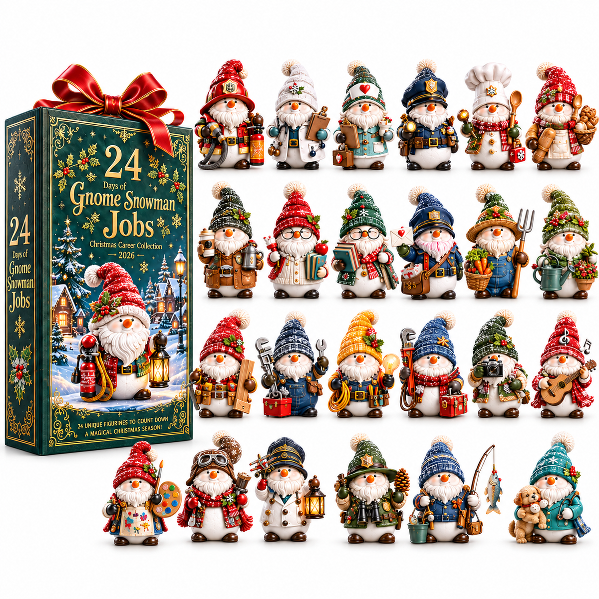 🎄 Limited-Time Christmas Sale | 2026 Gnome Snowman Advent Calendar – 24 Career-Themed Surprises for a Merry Countdown 🎁