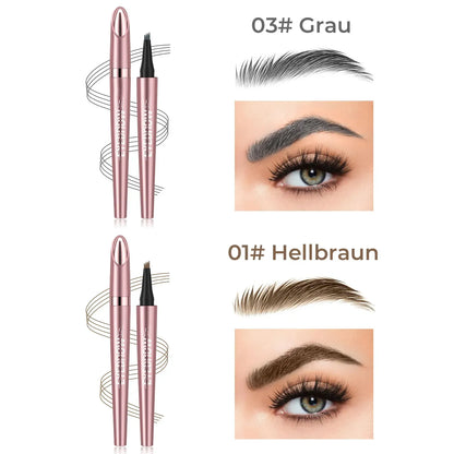 🎁✨Wasserfester Micro-Fork Augenbrauenstift, langanhaltende Brownen-Pen für natürliche, haarähnliche Striche