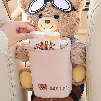 Plush Bear Car Organizer & Tissue Holder