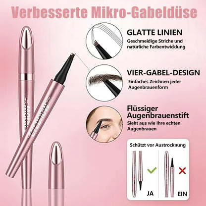 🎁✨Wasserfester Micro-Fork Augenbrauenstift, langanhaltende Brownen-Pen für natürliche, haarähnliche Striche