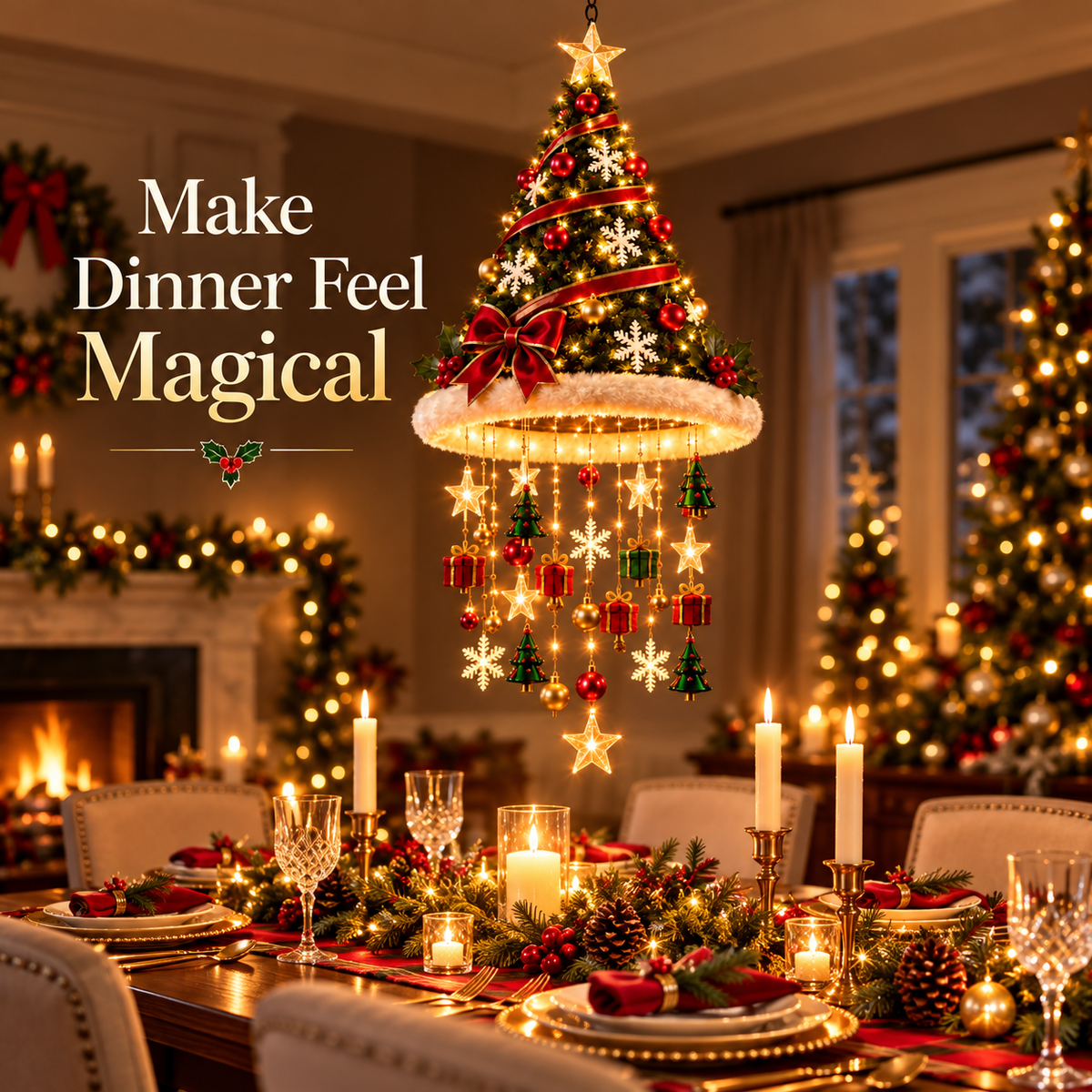 JingleGlow™ Light-Up Christmas Chandelier