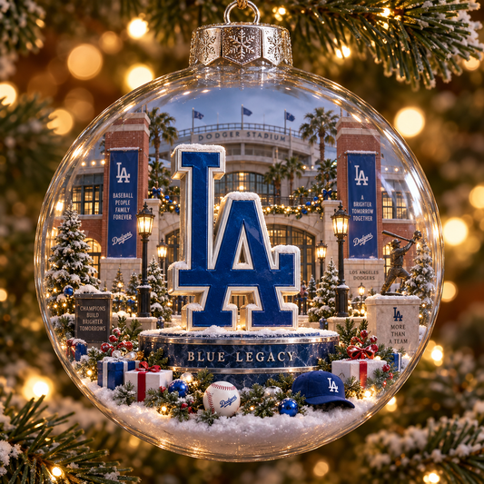 🎄 Think Blue — Light-Up Baseball Diorama Ornament