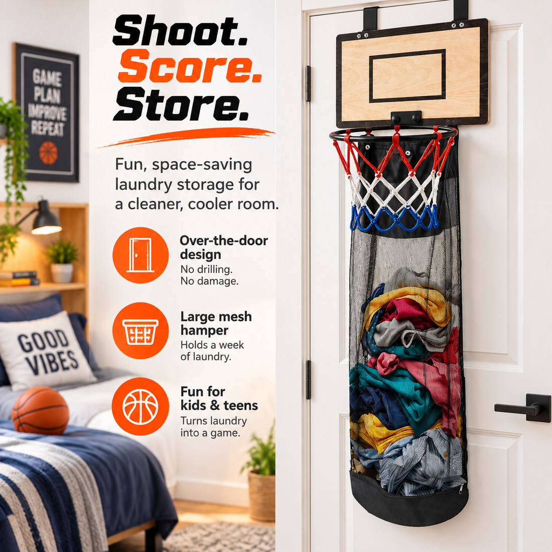 Basketball laundry hamper size guide
