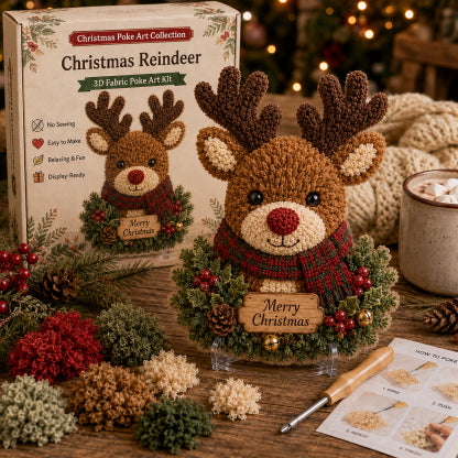 🧵🎅 Christmas Poke Art Collection – DIY 3D Fabric Decor Kit