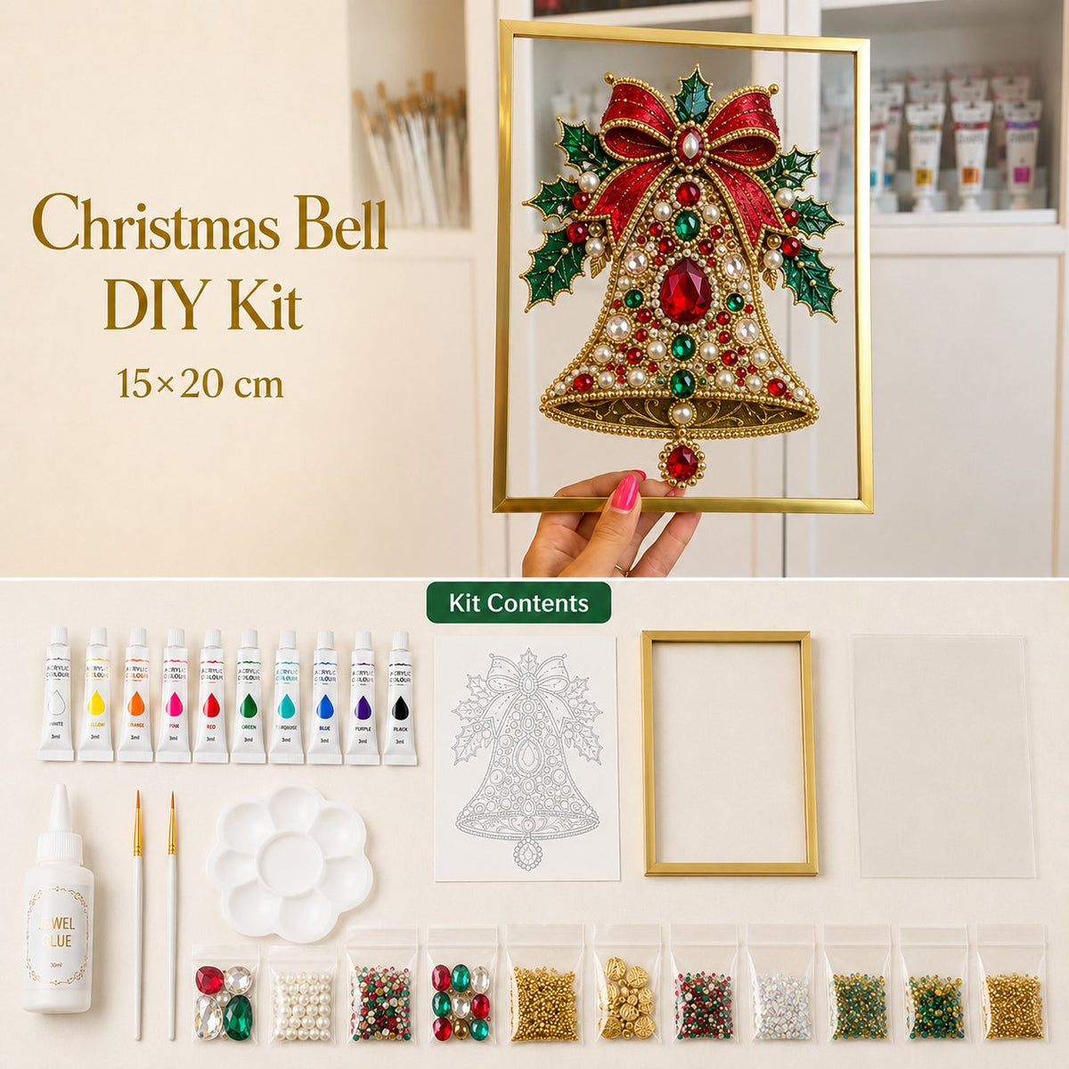 🎄 Beginner-Friendly Jeweled Christmas Tree DIY Kit | Easy to Make, Beautiful to Display 💎✨