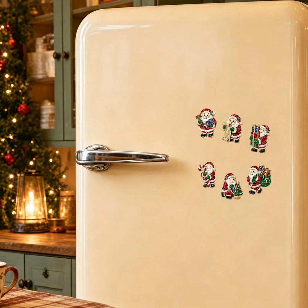 6pcs DIY Santa Claus Diamond Painting Fridge Magnet