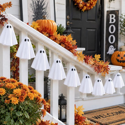👻 Halloween Ghost Garland with LED Lights