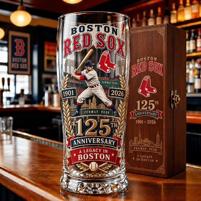 🏆125th Anniversary Baseball Heritage Commemorative Glass & Wooden Gift Box
