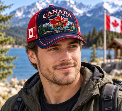 💝LAST DAY 50% OFF - 🍁 Canada 160th Anniversary 1867–2027 – Premium Embroidered Heritage Cap100% Cotton • Detailed Embroidery • Comfortable Fit