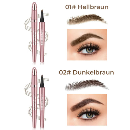 🎁✨Wasserfester Micro-Fork Augenbrauenstift, langanhaltende Brownen-Pen für natürliche, haarähnliche Striche