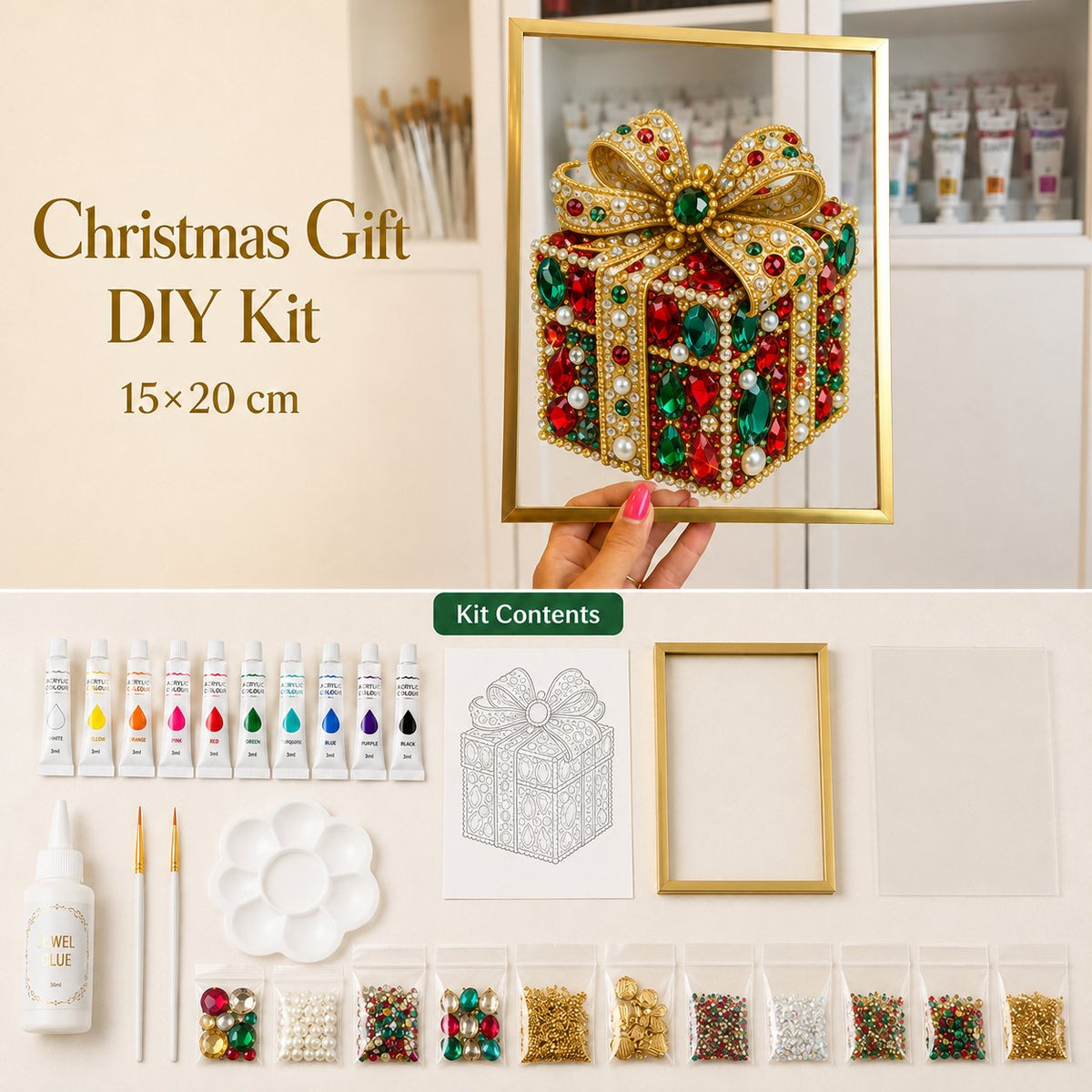 🎄 Beginner-Friendly Jeweled Christmas Tree DIY Kit | Easy to Make, Beautiful to Display 💎✨