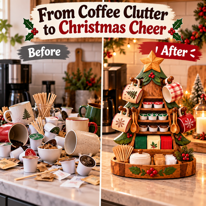 ☕🎄MerryBrew Tree™ Christmas Coffee Station Organizer
