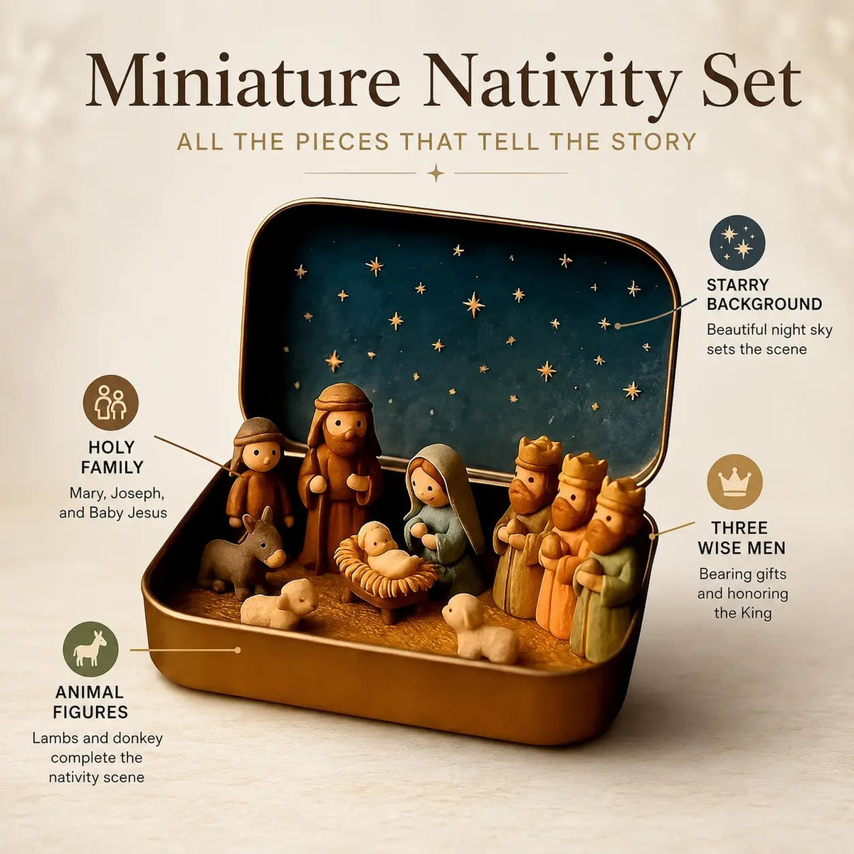 Miniature Nativity Set details